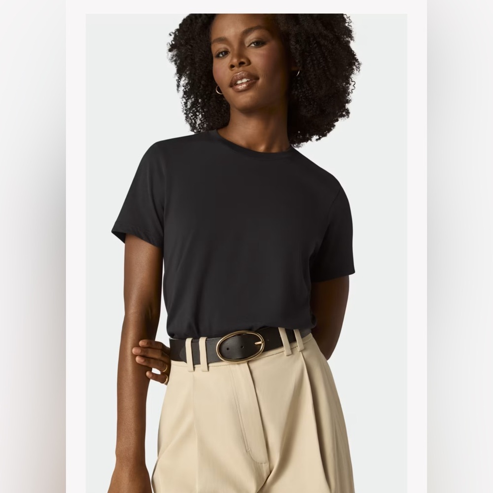 Women's Bombas Pima Cotton Crew Neck T-Shirt, Black Size XS